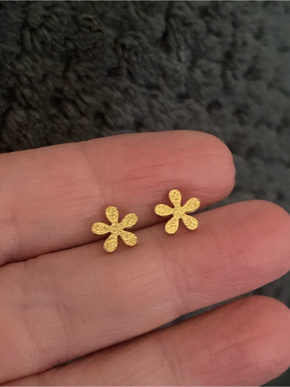 Gold Flower Stud Earrings - Women Jewelry